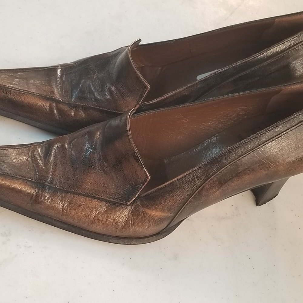 Ferri Vero Cuoio Brown Leather High Heels 6.5 - Picture 8 of 10